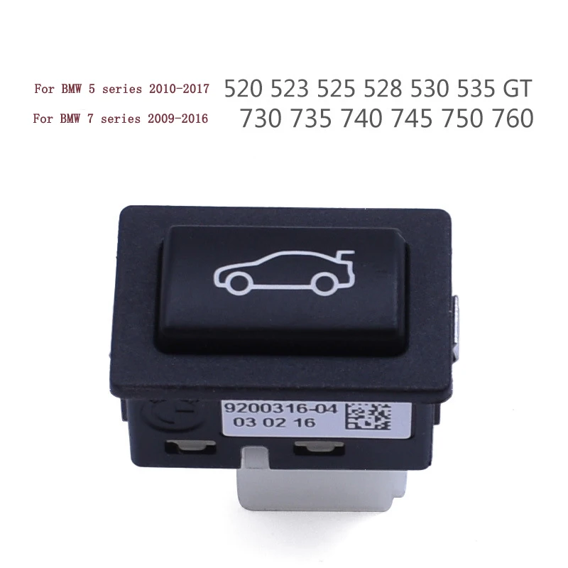 

For BMW 5/7 series F10 F18 Tailgate Rear Trunk Switch Button Cover Black Tail Cap Switch Chassis tailgate switch assembly