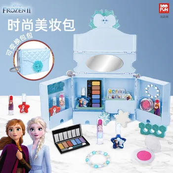 

Original Disney Frozen Fashion Beauty Pack Lipstick Blush Eye Shadow Nail Polish Girl Play House Makeup Toy DS-2298