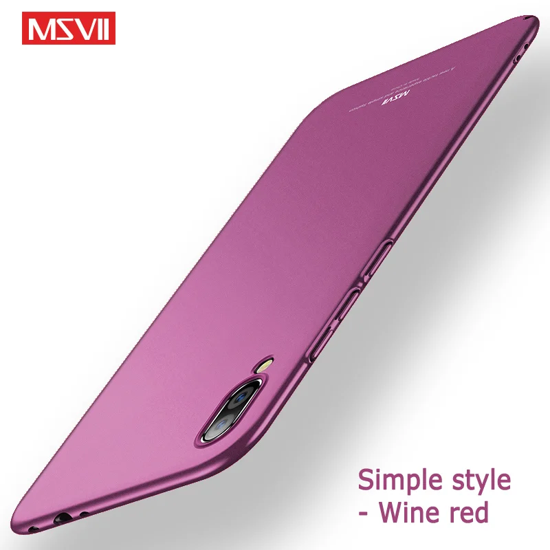 Для Xiaomi Mi A3/A2 Lite чехол Msvii кольцо PC Тонкий матовый xiami xiomi A3/A2/A1 Lite чехол металлический держатель Крышка для Xiaomi Mi A3 A2 A1 - Цвет: Simple Wine Red