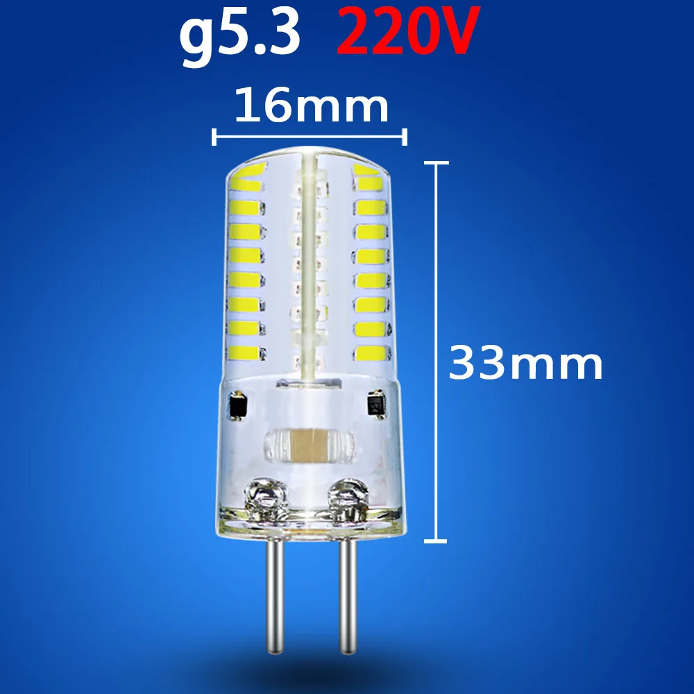 Gu5.3 Led 220v 3014smd кристальная лампочка-свеча Ac/Dc12vled лампа Энергоэффективная запасная галогенная лампа