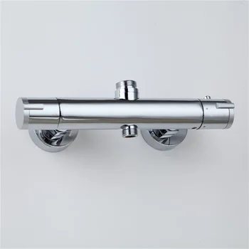 Senlesen ก๊อกอ่างอาบน้ำฝักบัวเทอร์โมสตัทโครเมียม, ก๊อกผสมอุณหภูมิติดผนังที่จับแบบคู่ก๊อกผสมฝักบัวห้องน้ำ 2