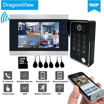 

Dragonsview 960P Wifi Video Door Phone Doorbell Camera IP Door Intercom System With RFID Password Wide Angle Unlock Mobile