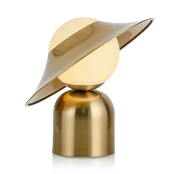 

Post-modern metal hat LED table lamps glass nordic living room decoration lighting bedroom bedside study reading desk lights