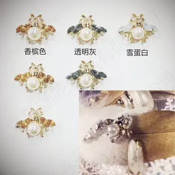 

Flamboyant Nail Ornament Japanese Style Nail Art Punk Leather Gold Bottom Accessories Leather Large Strip Luxury Large Bee Large