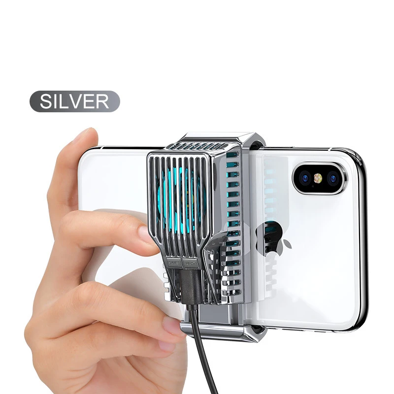 Silver Охлаждающая подставка для мобильного телефона геймпад охлаждающий вентилятор держатель PUBG игровой шутер Mute контроллер радиатора тепло для iphone Android - Цвет: Silver
