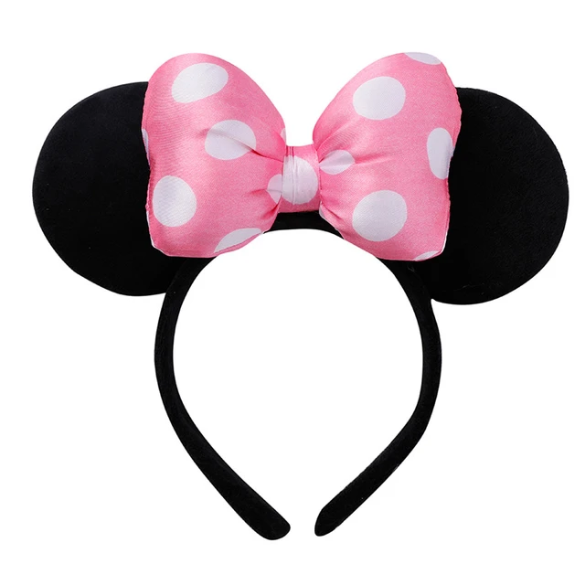 Diadema roja/rosa de Disney para niña, decoraciones de fiesta temáticas de Mickey  Mouse y Minnie, regalos de cumpleaños - AliExpress