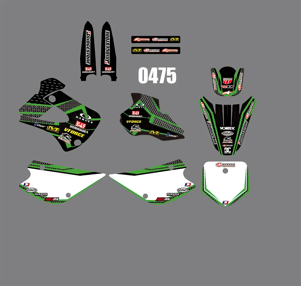 

0475 motorcycle Team Graphic & Backgrounds Decal Stiker Kits for KX85-100 1998-2000 dirt bike sticker for KX85