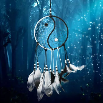 

Taiji Auspicious Dream Catcher Hanging Five Elements of Chinese Culture China Feng Shui Yin Yang Style Dream Catcher Room Decor