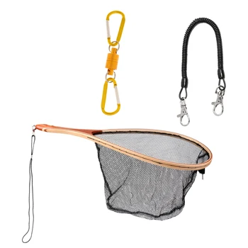 

Fly Fishing Landing Wooden Handle Mesh Catch and Release Net Magnetic Buckle