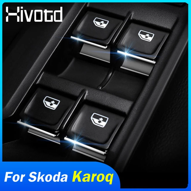 Für Skoda Karoq 2023-2018 Zubehör Auto Fenster Hebe Taste Dekoration  Schalter Controller Abdeckung Trim Rahmen Styling Panel Teil - AliExpress