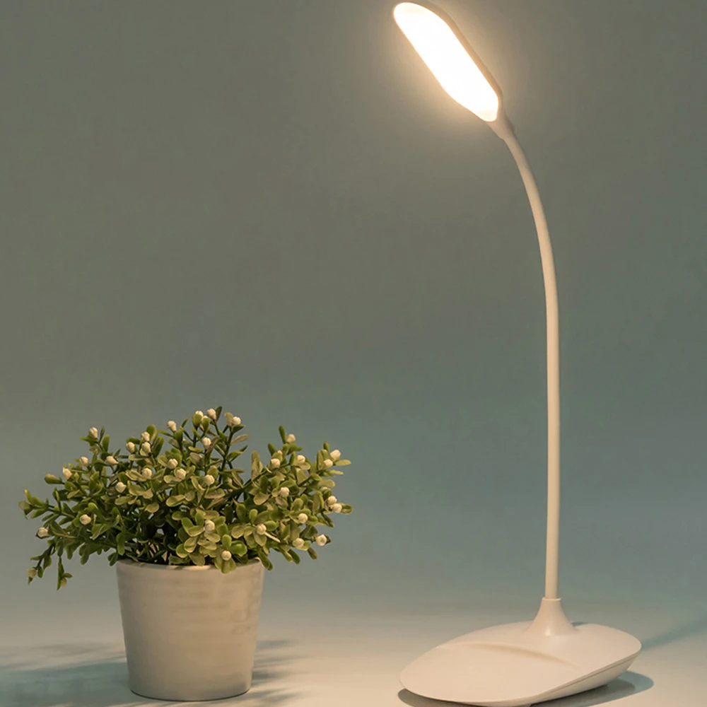

3 Modes LED Stand Desk Lamp Flexible Touch Switch Control Dimmable USB/Battery Rechargeable Reading Study Night Light Table Lamp