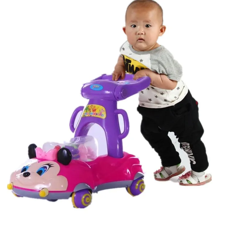 

Baby Walker Infants Hand Push Anti-Flip Music Box Kids 7-18 Month Walker Students'specialty Toy Car