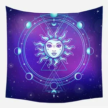 La creatividad Vintage europeo pared brujería tapiz sol Luna estrella dormitorio cabecera Arras alfombra astrología Manta