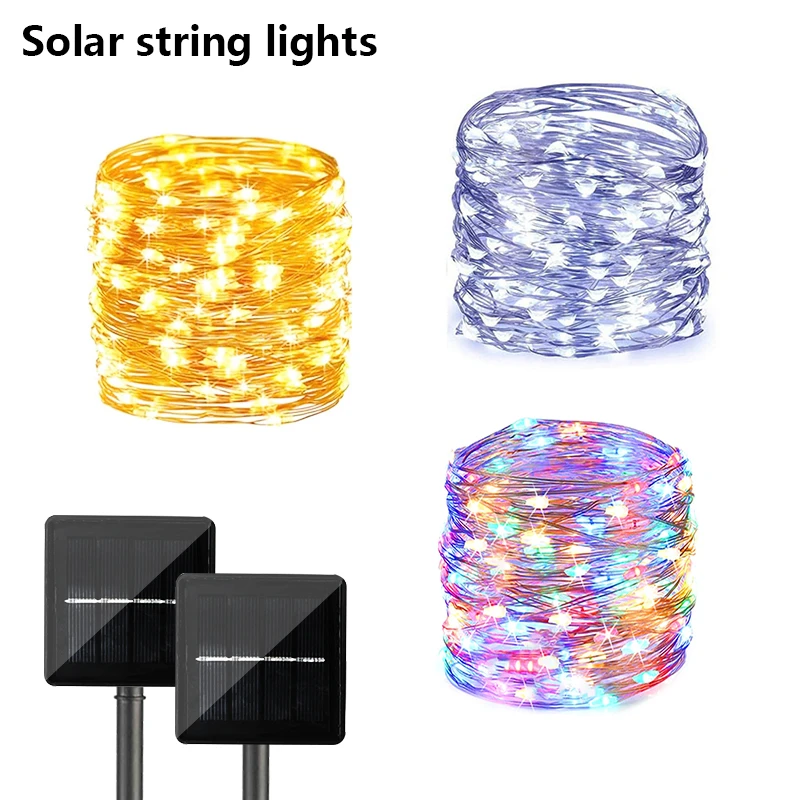 solar garden lights 5/10/15M Solar Led Light String Outdoor Waterproof Christmas Wedding Decoration Festoon Led Light Fairy Garland Holiday Lamp solar powered led wall light