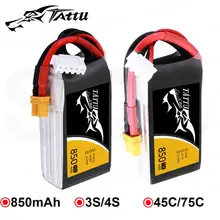 Ace Tattu LiPo аккумуляторная батарея 850mAh 75C 45C 3S 4S 1P для RC FPV гоночный Дрон Квадрокоптер