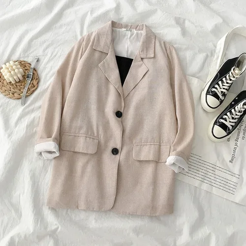 apricot coat Neploe/Корейский модный однобортный женский пиджак с зазубренным воротником и Блейзер Женский Повседневный костюм пальто осенняя верхняя одежда - Цвет: apricot coat