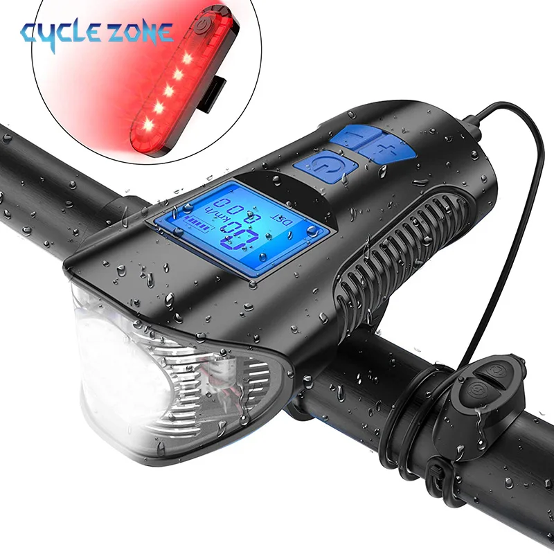 Recharge Bike Light Horn Bicycle Light 4 1 Speedometer Bike Light