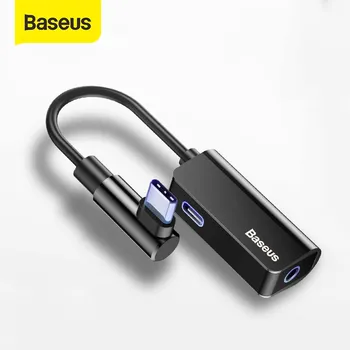 

Baseus Elbow USB Type C Adapter forhuawei P20 Pro 2 in 1 USB C to 3.5mm Jack Charging Cable Headphones Adapter for Xiaomi 6 8