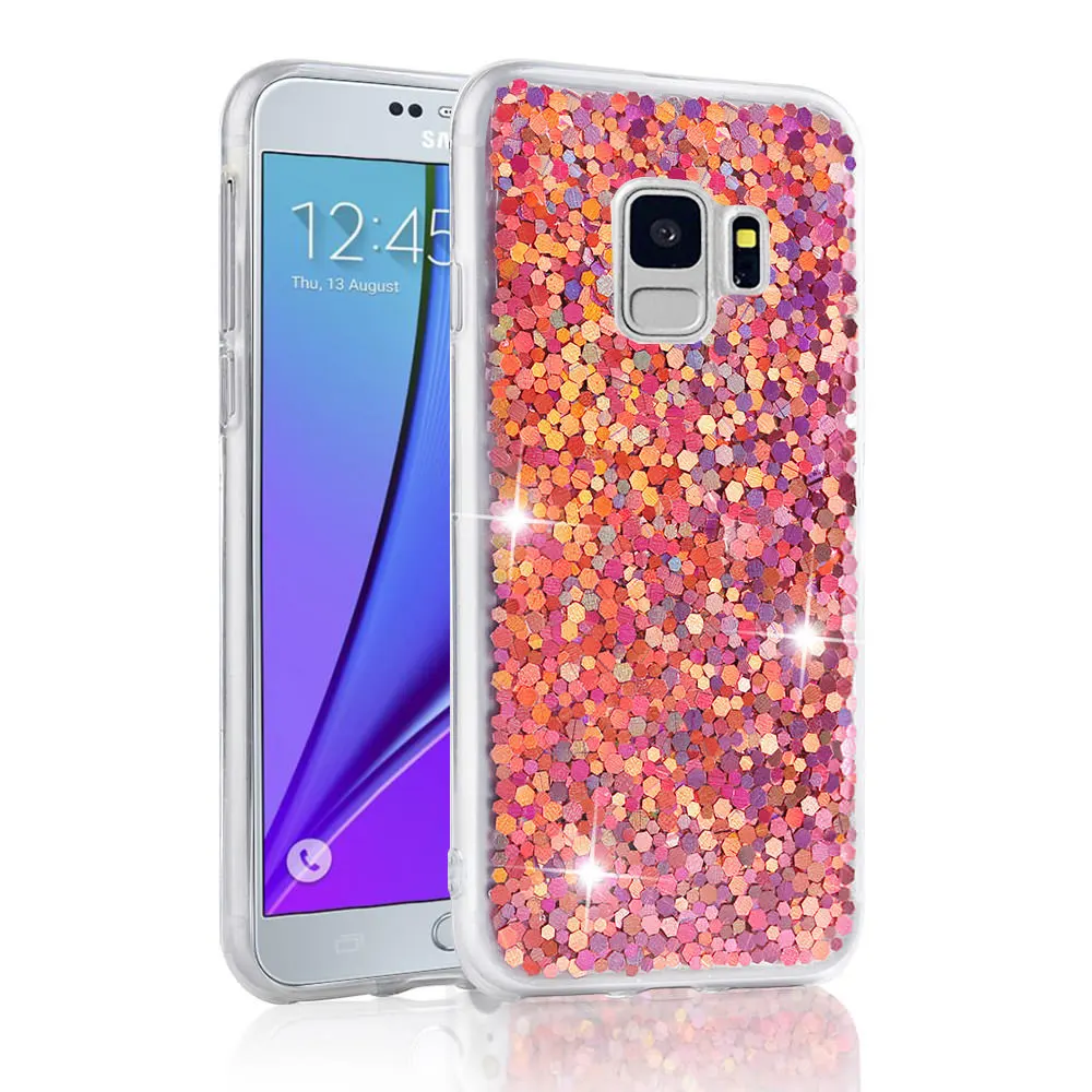 LLZ.COQUE блестящий чехол для samsung Galaxy A3 A5 A6 A7 A8 J3 J4 J5 J6 Защитная мягкая резинка для Стразы блестящая Обложка Capas Fundas - Цвет: Rose gold