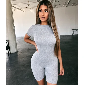 

Women V Neck Stretch Bodycon Zipper Leotard Body Top Short Sleeve Romper Jumpsuit Tops Romper Shorts Jumpsuits