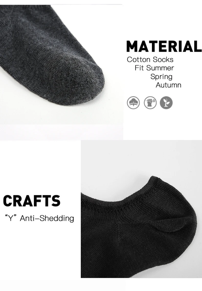 6Pairs/lot Men Cotton Socks Summer Thin Breathable Slippers Socks High Quality No Show Boat Socks Short Men EUR 39-45 With Bag