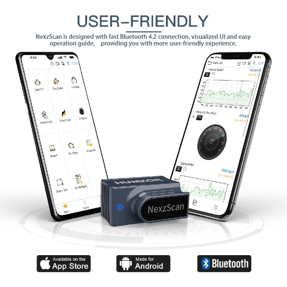 HUMZOR NEXZSCAN NL50 Bluetooth 4 2 Автосканер OBD2 сканер автомобильный считыватель кодов для Android