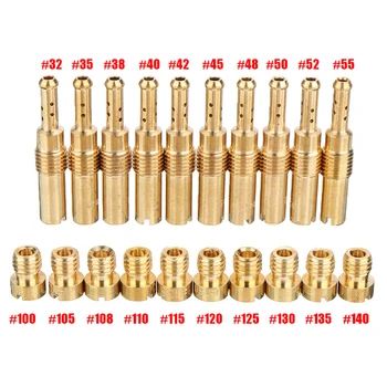 

Mayitr 20pcs Metal Copper Carburetor Main Jet Kit with Slow/Pilot Jet Set fit for PWK Keihin OKO CVK Motorcycle Accessories