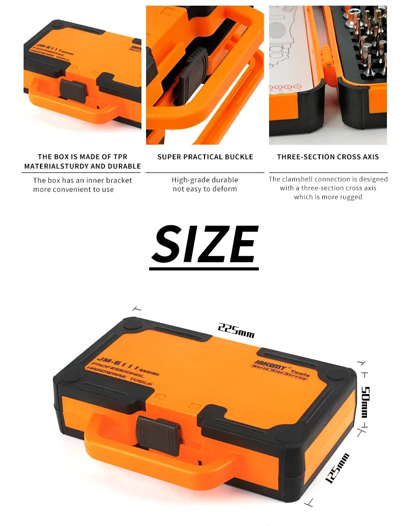 JAKEMY JM-6111 69 in 1 DIY Hand Tool Set 180 Degrees Ratchet Screwdriver with Chrome Vanadium Bits Home Tools