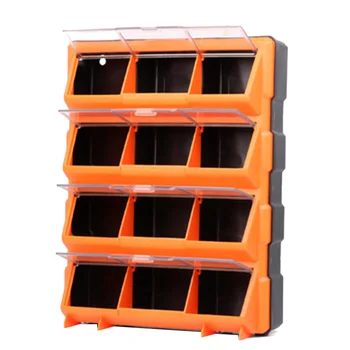 

12 Bins Storage Tool Case Plastic Parts Storage Hardware Grid Craft Cabinet Tool Case Drawer