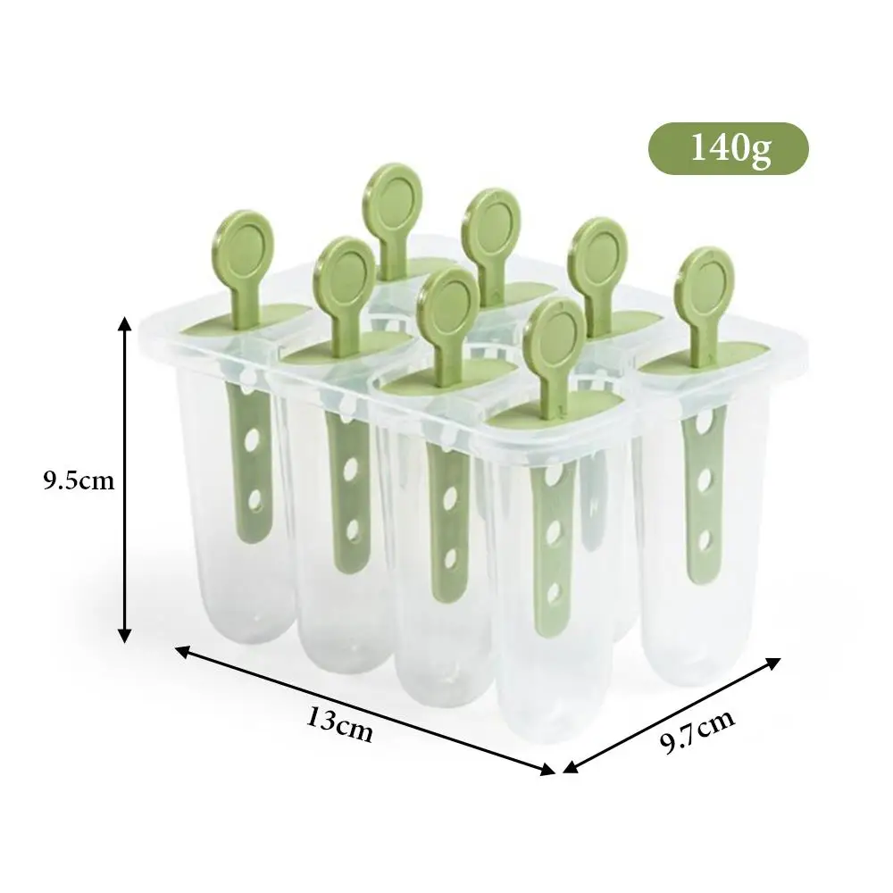 

Convenient Ice Cream Mold Kitchen Milk 8-Hole Reusable Popsicle Molds Summer Holder Plastic with Sticks and Drip-Guards Diy