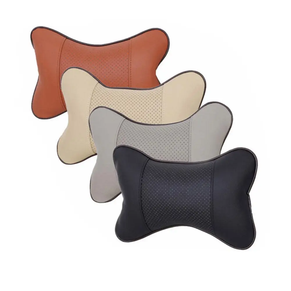 Car Pillow Auto Interior Accessories Car Headrest PU Leather Neck Headrest Protector Four Season General Purpose Neck Pillow
