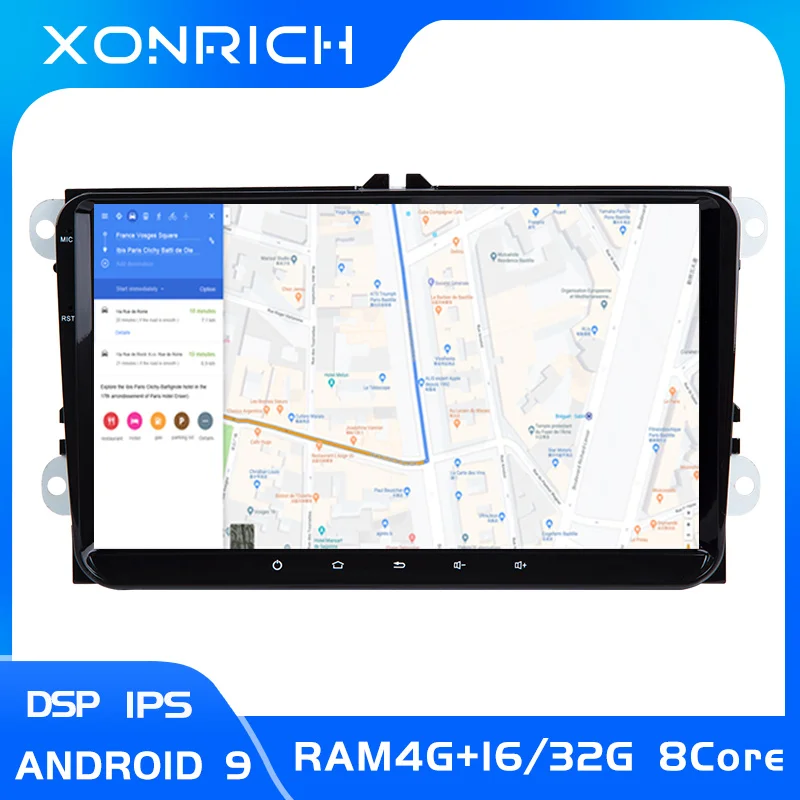 Скидка 2 Din Android 9 Автомобильный мультимедийный font b gps b font навигатор для Amarok волксаген VW Passat B6 golf 56 Skoda Octavia 2 Superb 2 Seat Leon радио