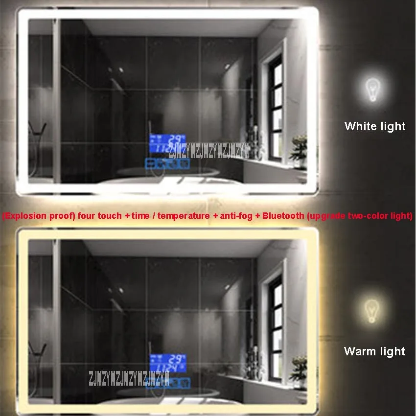 CTL305 умное зеркало настенное противотуманное зеркало для ванной комнаты светодиодный сенсорный переключатель Bluetooth зеркало для ванной комнаты 110 В/220 В 4,8 Вт/м 800*1300 мм - Цвет: 110V C 800x1300mm