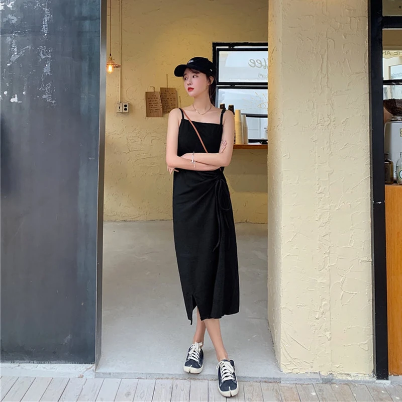 Женское платье макси сексуальные платья без рукавов на бретельках повседневное