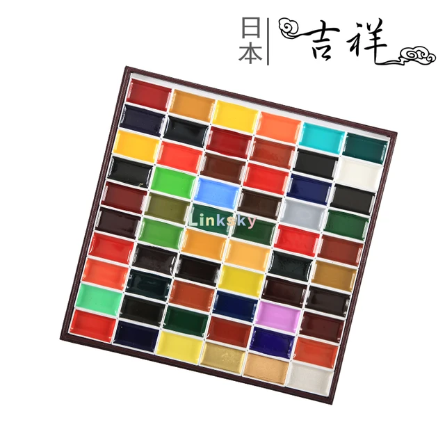 KISSOH Gansai Japanese Watercolor Paint Set,Nihonga Sumi-e Watercolor Paint  Pan Set, 8/12/24/35/48/60 Colors,neon Pearl Colors - AliExpress