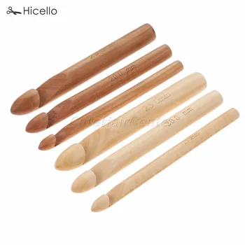 

3pcs/set Crochet hooks Wood Knitting Needle 15mm/20mm/25mm Handmade DIY Sewing Sweater Natural Carbonized length 20cm Hicell