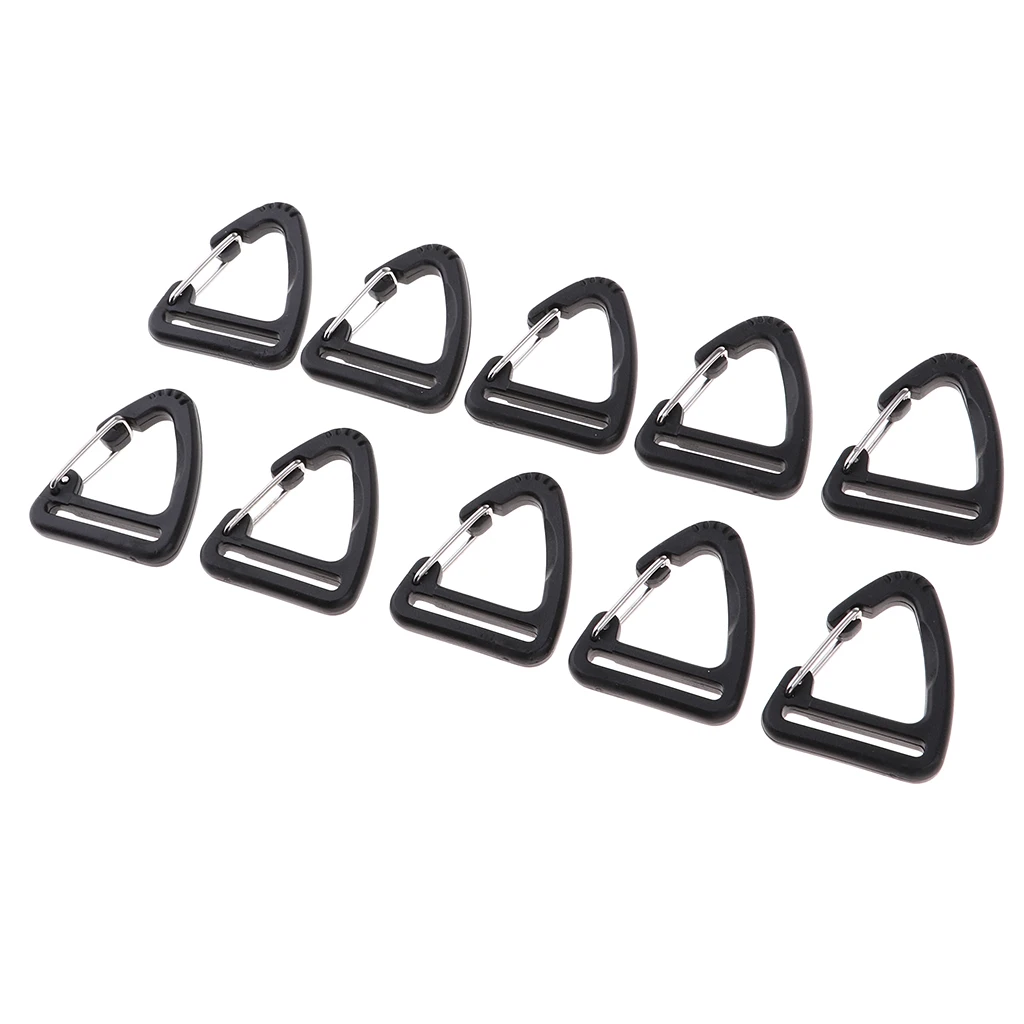 

10Pcs 40x40x32mm Screw Gate Buckles Carabiner Triangle Shape Buckle Pack Keychain Clips Durable Spring Snap Key Chain Clip Hook