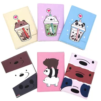 

Travel Accessories Cute Cup Bear & Panda Passport Holder PU Leather Travel Passport Cover Case High Quality Card ID Holders