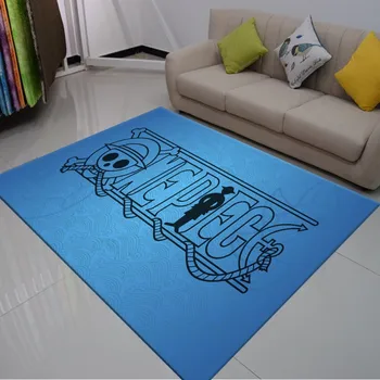 

One Piece Anti Slip Polyester Fabric Area Rug Cartoon Luffy Entrance Doormats Bedroom Decor Carpet Living Room Floor Mats Custom