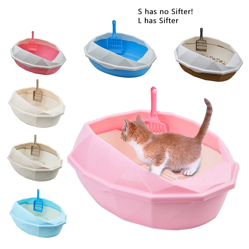 Cat Litter Box Toilet Bedpan Antisplash Toilet Supply Plastic Cat Tray