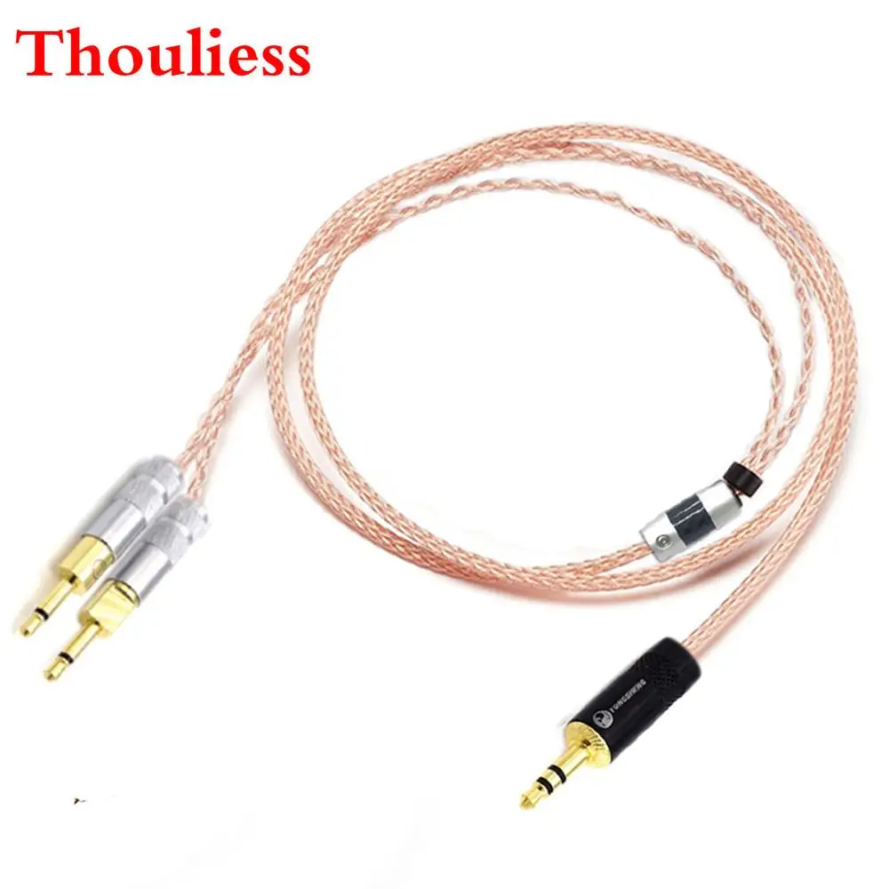 

Thouliess HIFI 2.5/3.5/4.4mm Balanced Single Crystal Copper Headphone Upgrade Cable for HD700 HD 700 M1060 M1060c Headphones