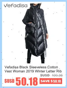 Vefadisa, Черная Женская парка с капюшоном, зима, одноцветная Женская парка, модная длинная теплая куртка с хлопковой подкладкой большого размера, QYF732