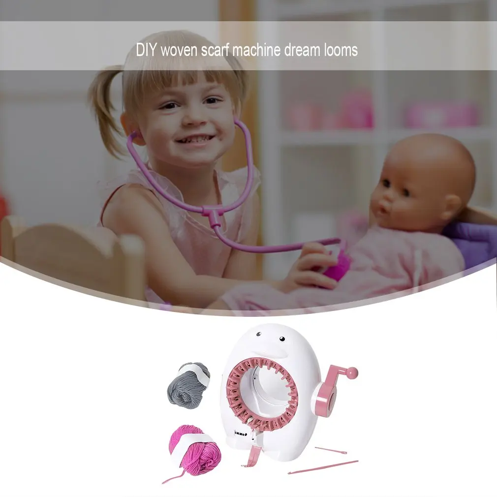 Diy Woven Scarf Machine Cartoon penguin Plastic Needle Sewing Tools DIY Hand Knitting Loom for Scar