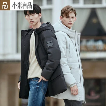 

Youpin 90fen Men's Down Jacket Winter Warm Men Jacket Striped Texture Structure Waterproof Fashion Duck Down Coat With Hood