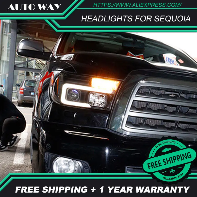 Автомобильный Стайлинг чехол для Toyota Tundra sequoia головной светильник s sequoia головной светильник 2007-2013 Светодиодный светильник бар DRL Q5 bi xenon объектив h7 xenon