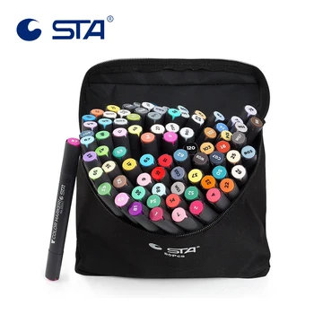 

STA 30/40/60/80/128 Colors Dual Tip Art Markers Oil-based Alcohol Marker Pen for Sketch Design