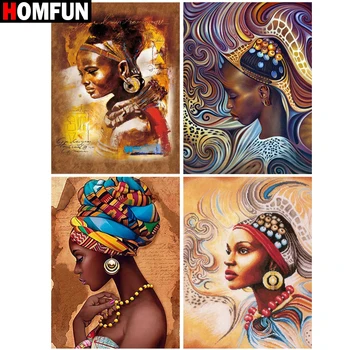 

HOMFUN 5d Diamond Painting Full Square/Round "Character african woman" Picture Of Rhinestone DIY Diamond Embroidery Home Decor