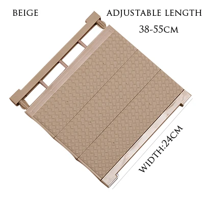 beige-38-55cm Регулируемый шкаф, органайзер для хранения полка настенная кухонная стойка Экономия пространства шкаф декоративные полки для шкафа Держатели - Цвет: beige-38-55cm