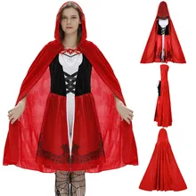 Сексуальный женский плащ костюм косплей одежда на Хэллоуин праздничное платье женские повседневные Костюмы красное платье с капюшоном для верховой езды vestidos de fiesta