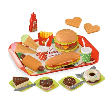 

Puzzle Baby Early Educational Toy Baby Simulation Food Toys Hamburgers French Fries Set Cooking Games for Boy Girl